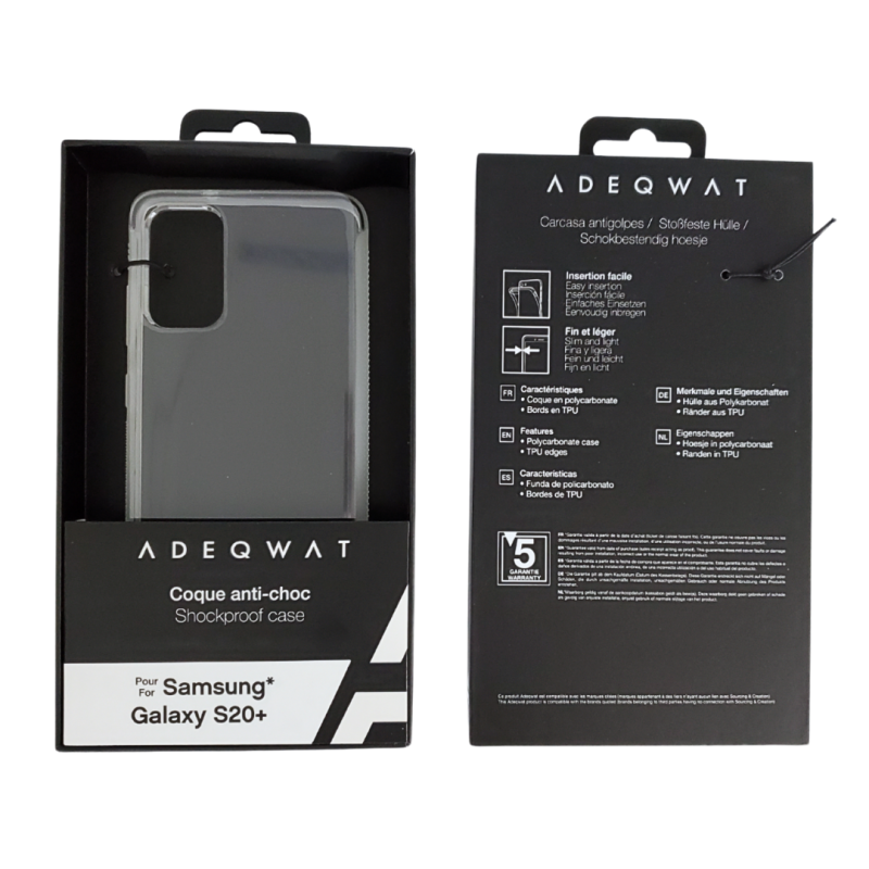 Coque Antichoc Transparent ADEQWAT pour Samsung Galaxy S20 Plus — Accessoire · Smarty Paris 18e